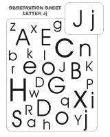 Observation sheet - Letter J