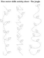 Fine motor skills activity sheets - The jungle Fine motor skills activity sheets - The jungle