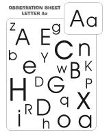 Observation sheets - Letter A