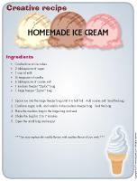 Creative recipe-Homemade ice cream