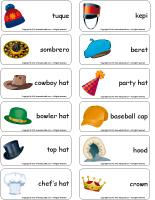 Word flashcards-Hats