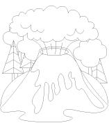 Coloring pages theme-Volcanoes Coloring pages theme-Volcanoes