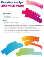 Creative recipe-Sidewalk paint Creative recipe-Sidewalk paint