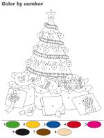 Color by number-O Christmas tree Color by number-O Christmas tree