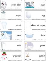 Word flashcards-White