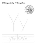 Writing activities-Y like yellow