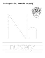 Writing activities-N like nursery