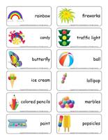 Word flashcards-The multicolored theme