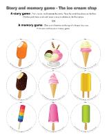 Story and memory game-The ice cream shop Story and memory game-The ice cream shop