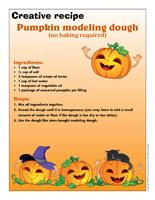 Creative recipe-Pumpkin modeling dough-no baking