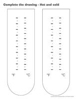 Complete the drawing-Hot and cold Complete the drawing-Hot and cold