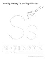 Writing activities-S like sugar shack Writing activities-S like sugar shack