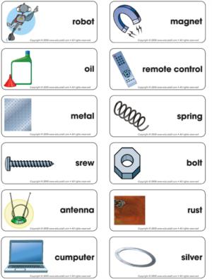 Robots - word flash card