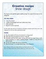 Creative recipe-Snow dough