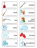 Word flashcards-Snow sculptures