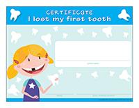 Certificate-I lost my first tooth