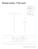 Writing activities-T like tooth