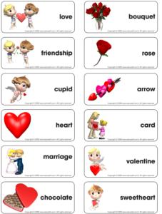 Valentine's day-Word flash game