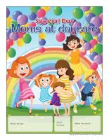 Perpetual calendar Special Day-Moms at daycare