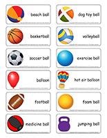 Word flashcards-Balls