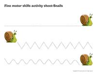 Fine motor skills activity sheets-Snails
