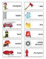 Word flashcards-Firefighters