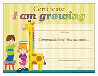 Interactive certificates-I am growing