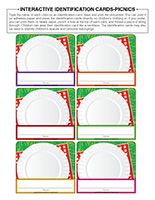 Interactive iidentification cards-Picnics