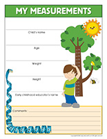 Interactive scrapbook-My measurements