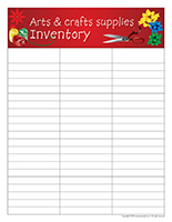 Inventory-Arts & crafts supplies