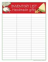 Inventory list-Handmade gifts