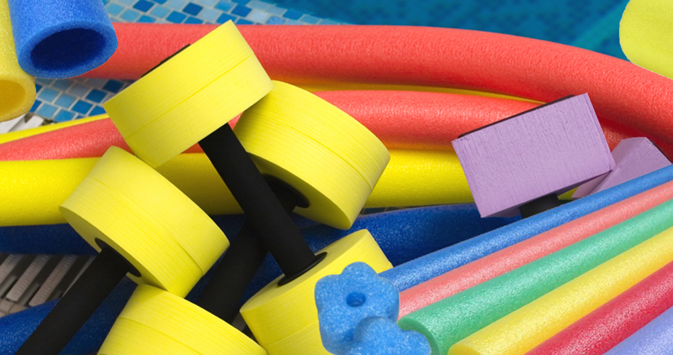 Make giant beads out of swimming pool noodles