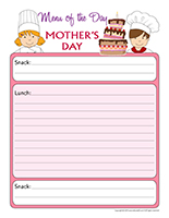 Menu-Mother’s Day
