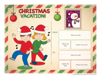Perpetual calendar-Christmas vacation