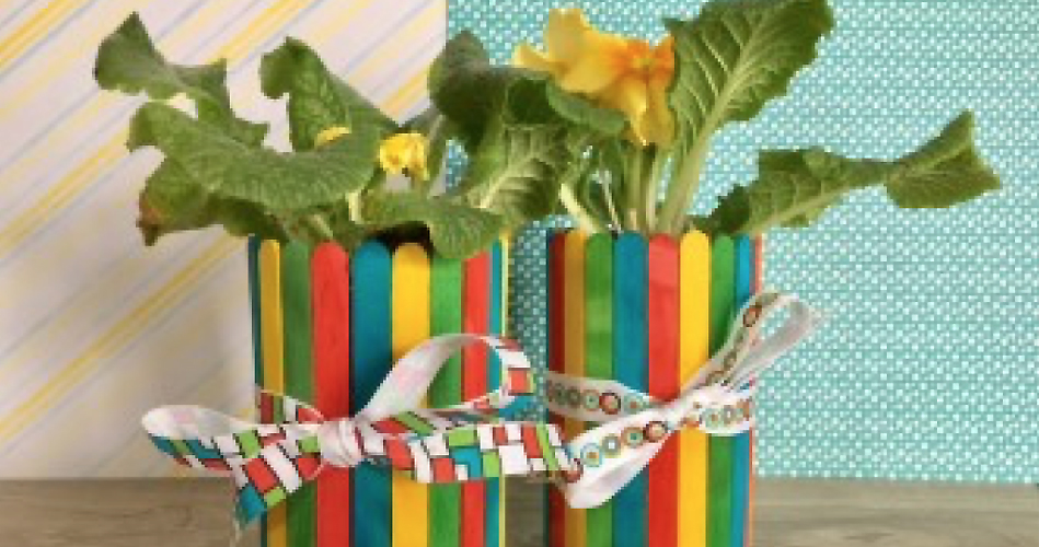 Popsicle Stick Flowerpot Arts And Crafts Educatall