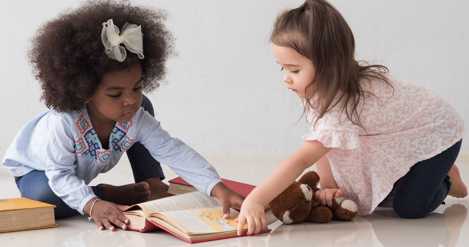 Children Sharing Books