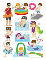 Stickers-At the pool