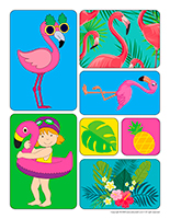 Stickers-Flamingoes