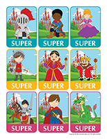 Stickers-knights and princesses