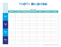 Tooth brushing-coloring chart