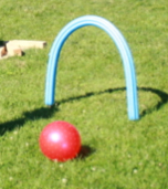Using swimming pool noodles to create a soccer game-2