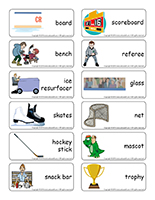 Word flashcards-At the rink