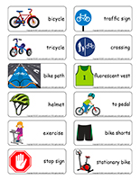 Word flashcards-Bicycles and tricycles