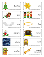 Word flashcards-Christmas Angels