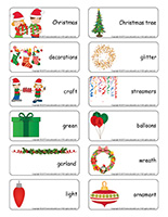 Word flashcards-Christmas Decorations