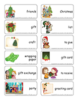 Word flashcards-Christmas-Gift exchange