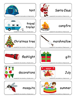 Word flashcards-Christmas in July