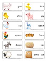 Word flashcards-Easter farm