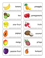 Word flashcards-Exotic fruit