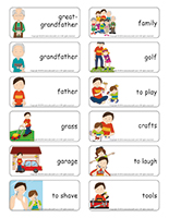Word flashcards-Fathers and grandfathers